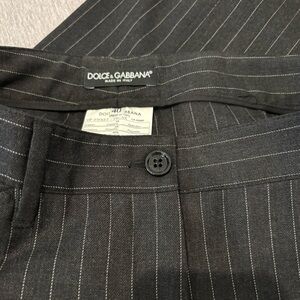 Dolce and Gabbana grey wool pinstripe trousers. Size 40
